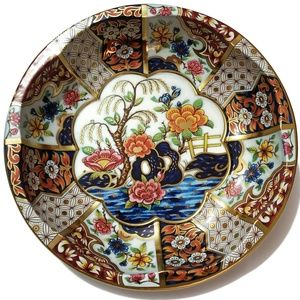 VINTAGE 1971 daher decorated ware metal dish 10"